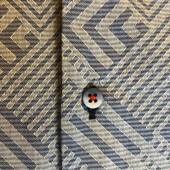 Men’s 7 Downie St. Blue Pattern Button Down Shirt sz. 4 (US M) - Picture 4 of 11